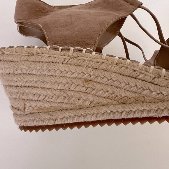Eileen Fisher Women's Agnes Espadrille Wedge Sandals in Tan Leather, size 8.5 - Picture 10 of 10